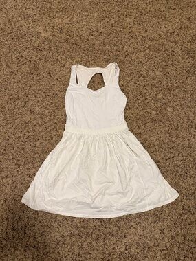 lululemon White Racerback Fit & Flare Pleated Dress